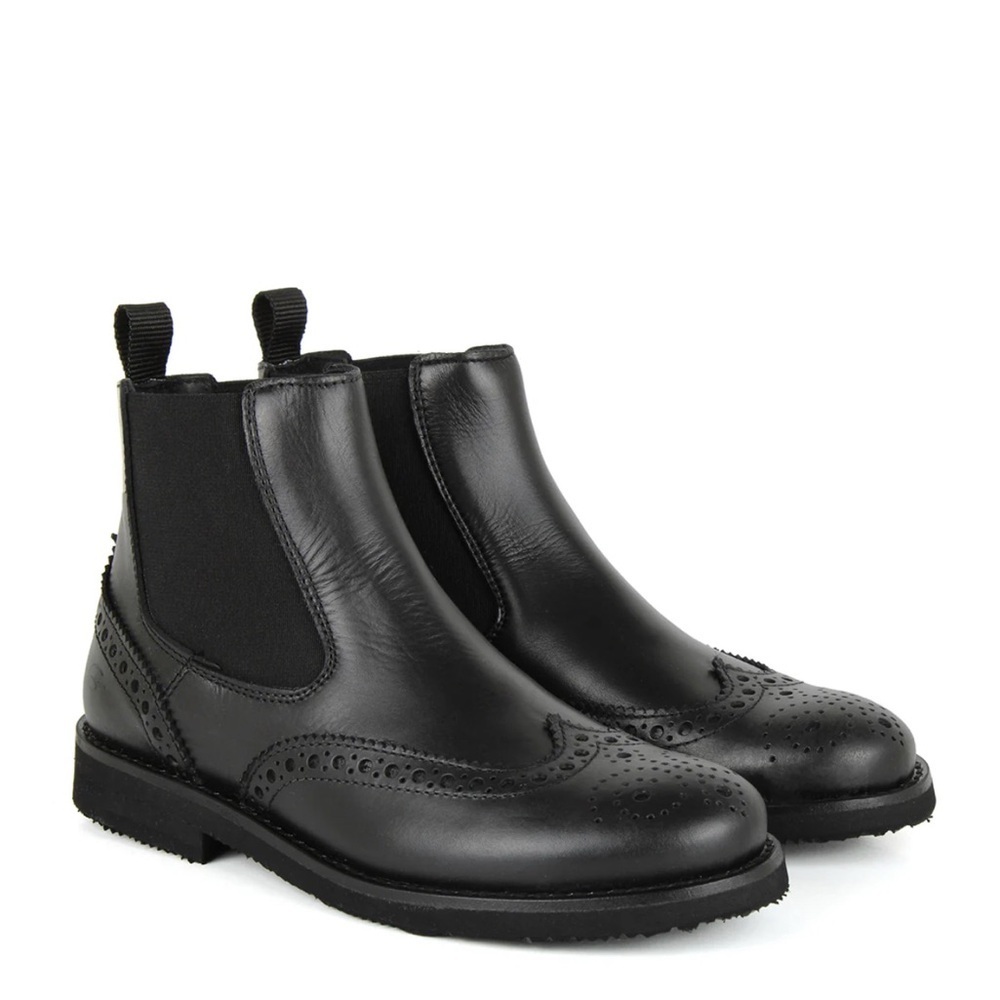 Gallicci Classic Black Leather Chelsea Boots